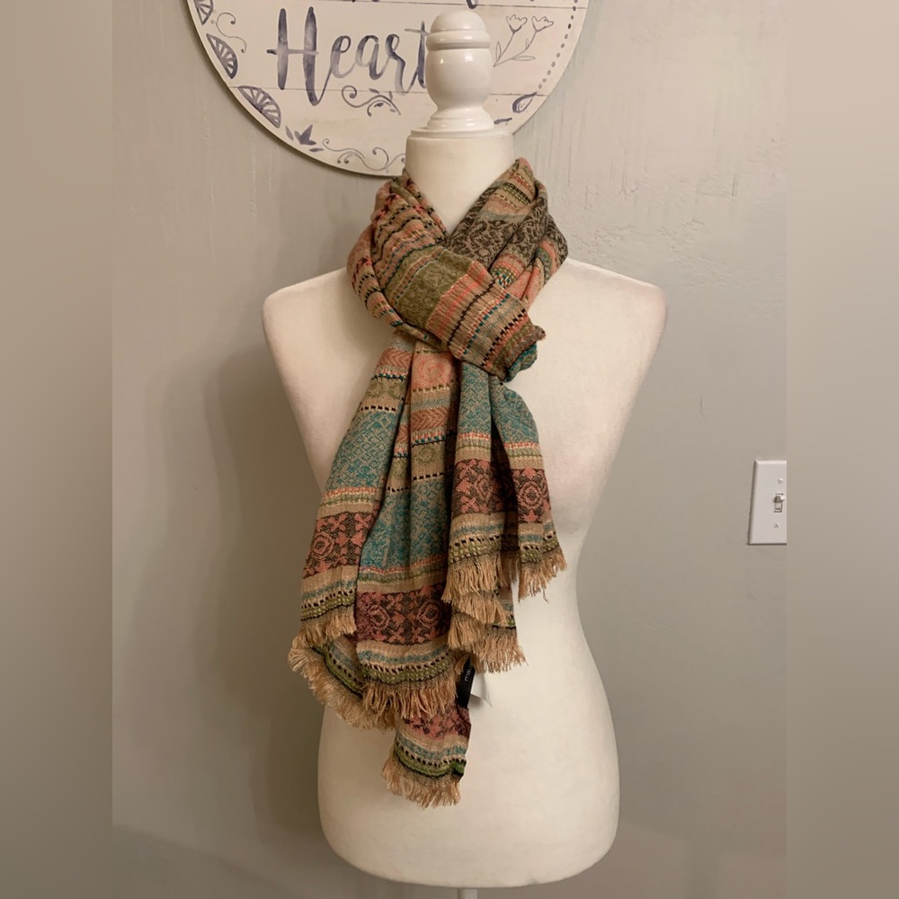 Maurices Earthy Tones Patterned Scarf - Picture 3 of 4